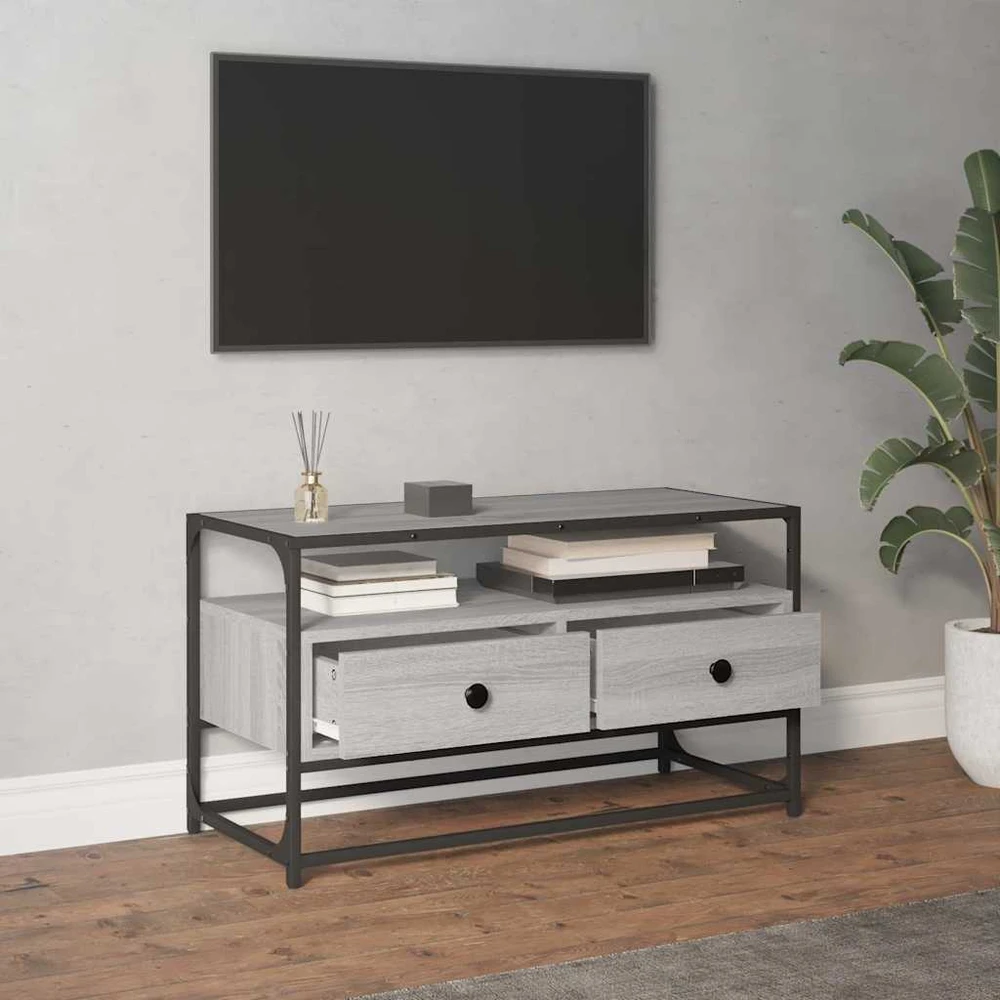 TV staliukas Televizoriaus spintelė, pilka ąžuolo, 80x35x45cm, mediena