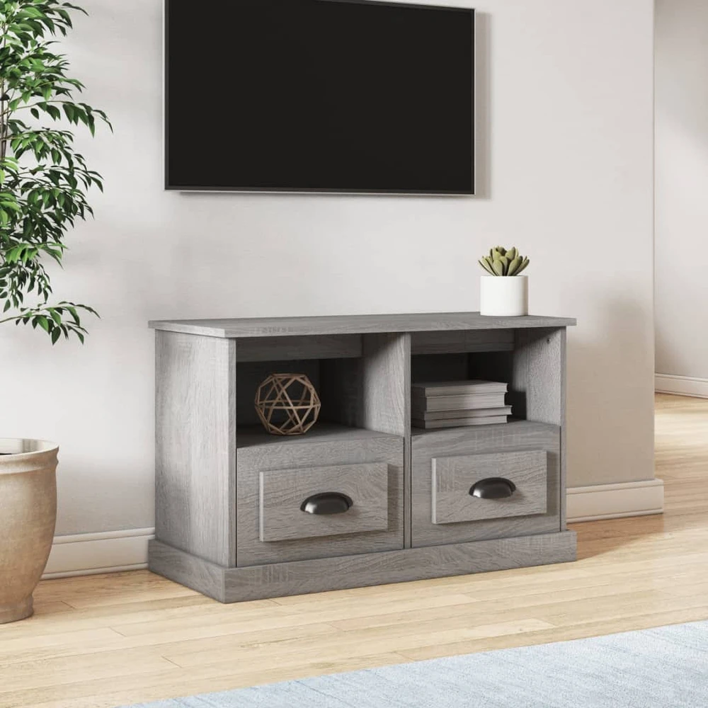 TV staliukas Televizoriaus spintelė, pilka ąžuolo, 80x35x50cm, mediena