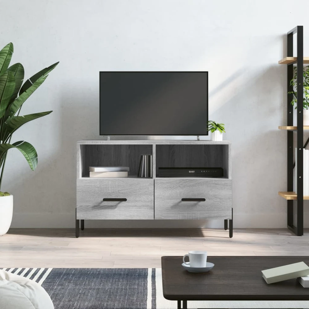 TV staliukas Televizoriaus spintelė, pilka ąžuolo, 80x36x50cm, mediena