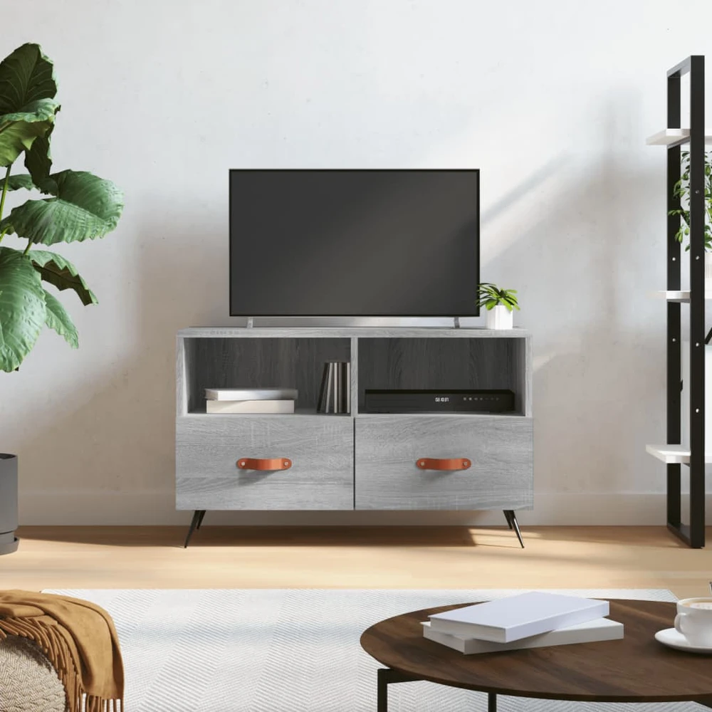 TV staliukas Televizoriaus spintelė, pilka ąžuolo, 80x36x50cm, mediena