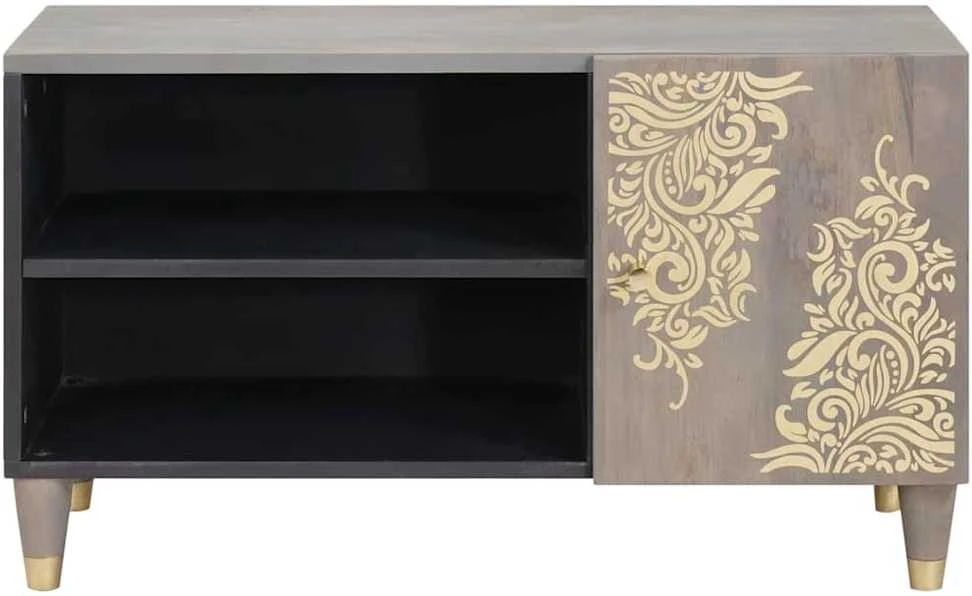 Televizoriaus spintelė Pilka 80 x 33 x 46 cm Kietas mango medis