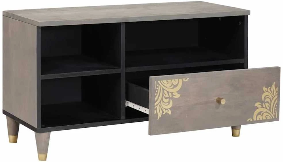 Televizoriaus spintelė Pilka 80 x 33 x 46 cm Kietas mango medis