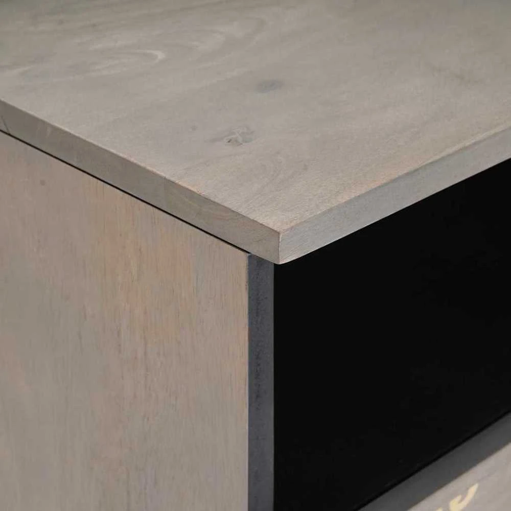 Televizoriaus spintelė Pilka 80 x 33 x 46 cm Kietas mango medis