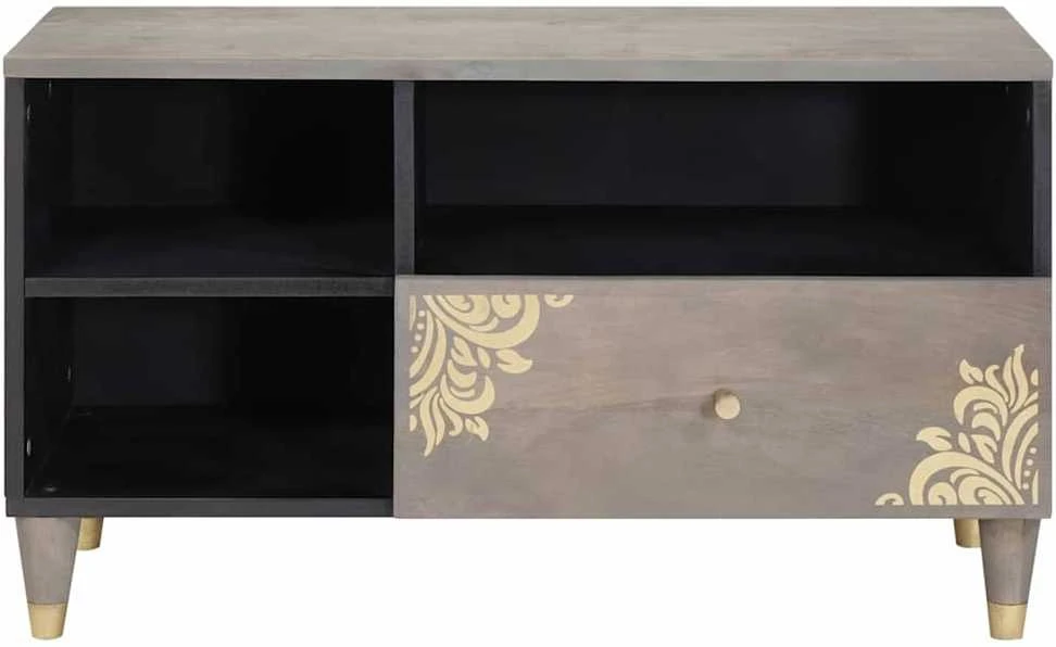 Televizoriaus spintelė Pilka 80 x 33 x 46 cm Kietas mango medis