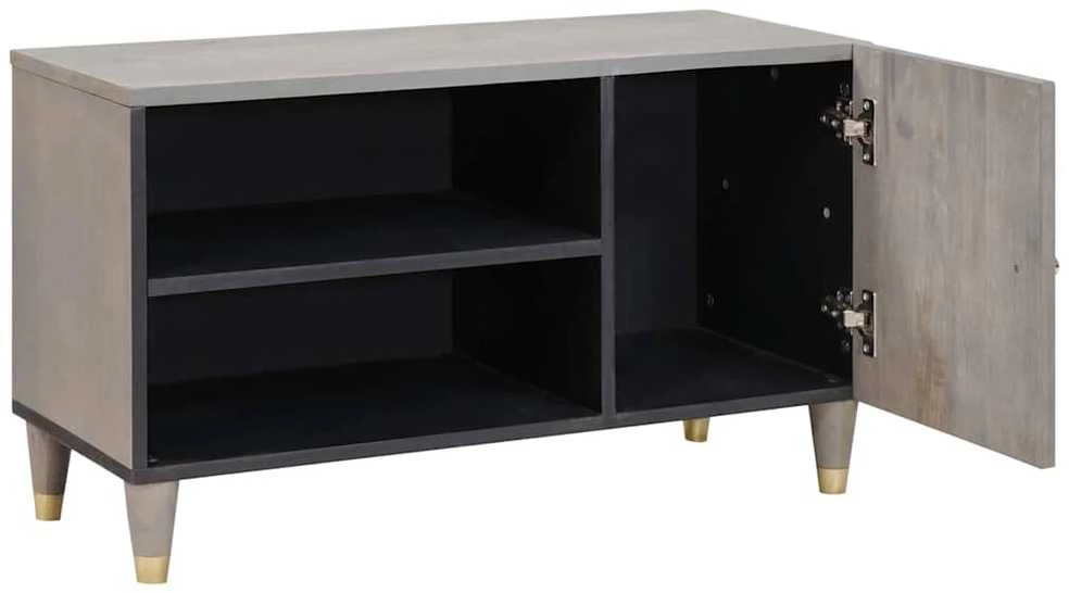 Televizoriaus spintelė Pilka 80 x 33 x 46 cm Kietas mango medis
