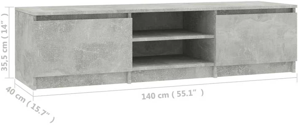 TV staliukas Televizoriaus spintelė, betono, 140x40x35,5cm, apdirbta mediena
