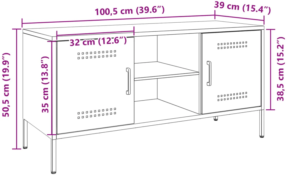 TV staliukas Televizoriaus spintelė, rožinė, 100,5x39x50,5cm, plienas