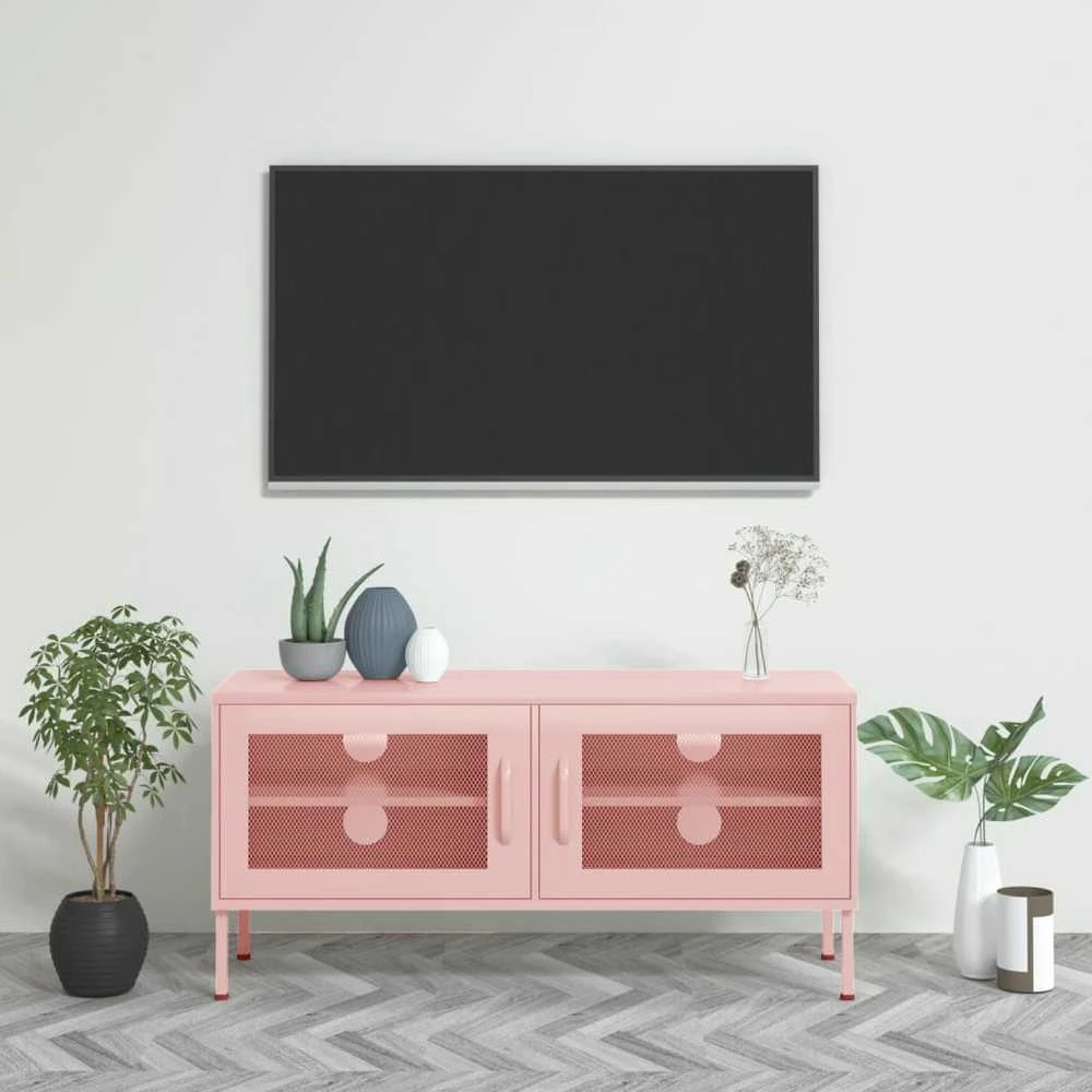 TV staliukas Televizoriaus spintelė, rožinė, 105x35x50cm, plienas