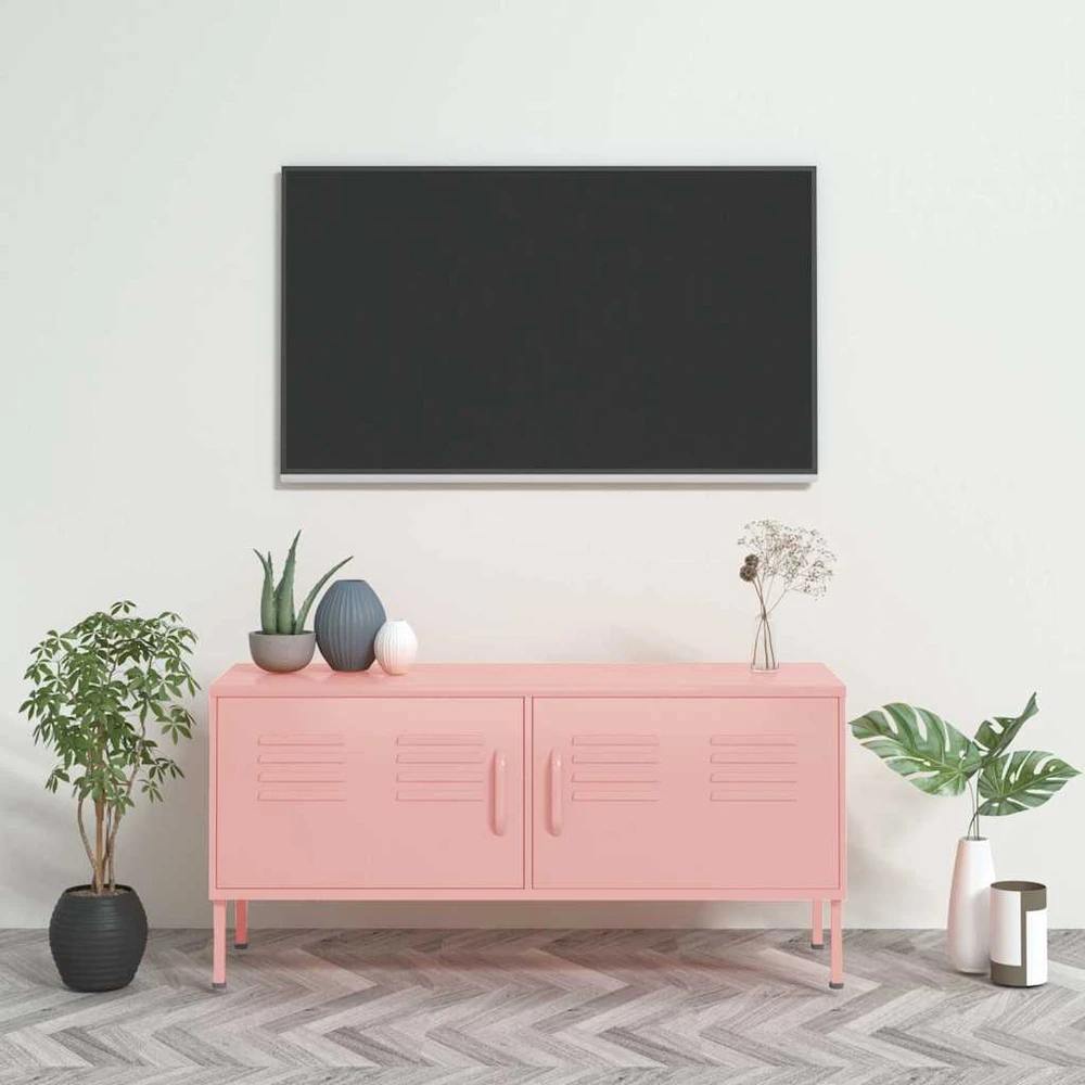 TV staliukas Televizoriaus spintelė, rožinė, 105x35x50cm, plienas