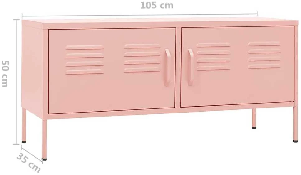 TV staliukas Televizoriaus spintelė, rožinė, 105x35x50cm, plienas
