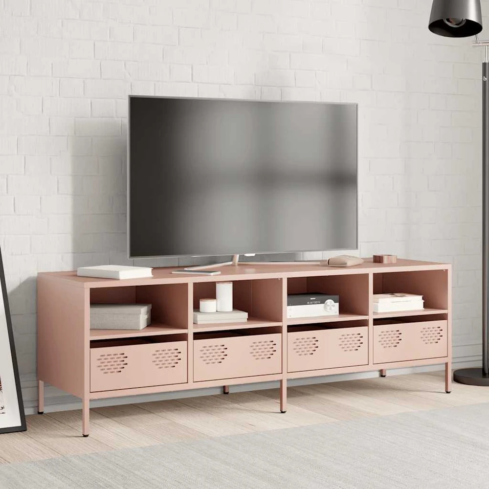 TV staliukas Televizoriaus spintelė, rožinė, 135x39x43,5cm, plienas