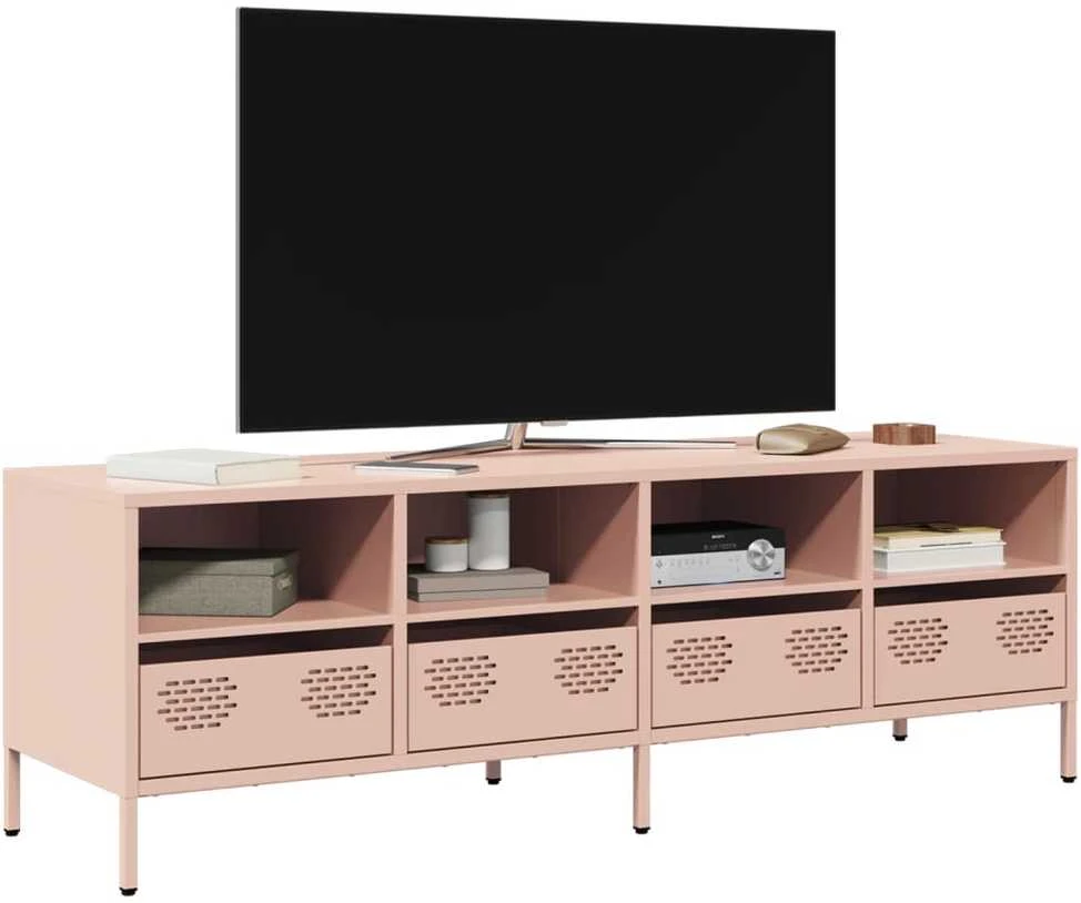 TV staliukas Televizoriaus spintelė, rožinė, 135x39x43,5cm, plienas