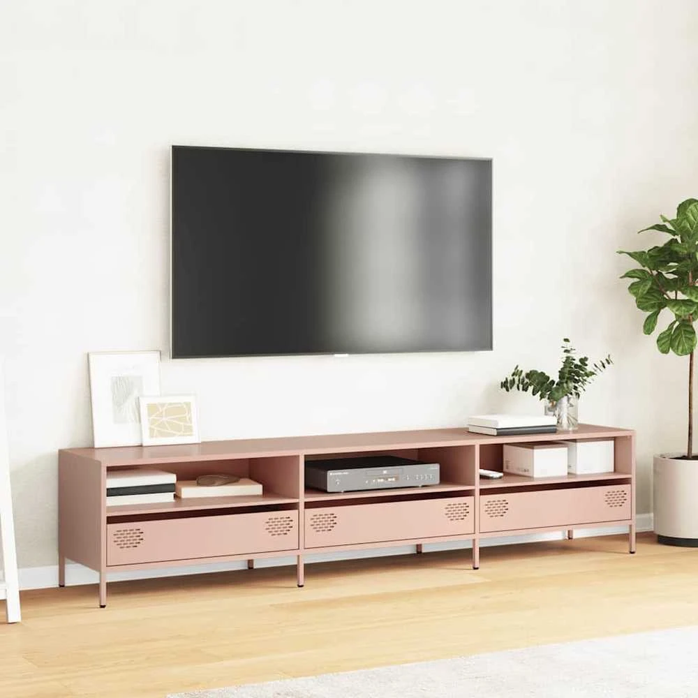 TV staliukas Televizoriaus spintelė, rožinės, 202x39x43,5 cm, plienas