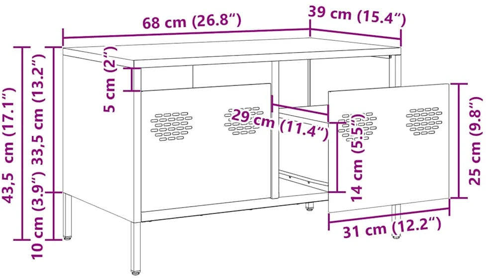 TV staliukas Televizoriaus spintelė, rožinės, 68x39x43,5cm, plienas