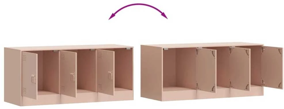 TV staliukas Televizoriaus spintelė, rožinės spalvos, 99x39x44cm, plienas