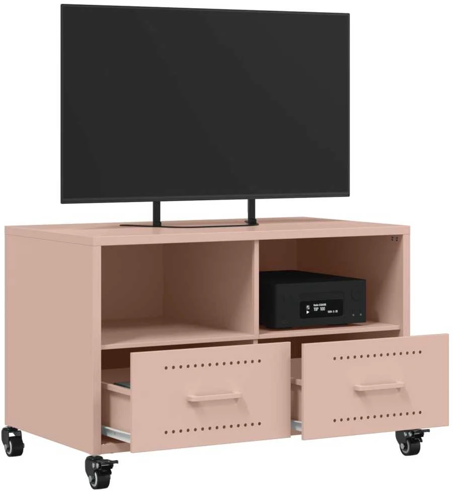 TV staliukas Televizoriaus spintelė, rožinės spalvos, 68x39x43,5cm, plienas