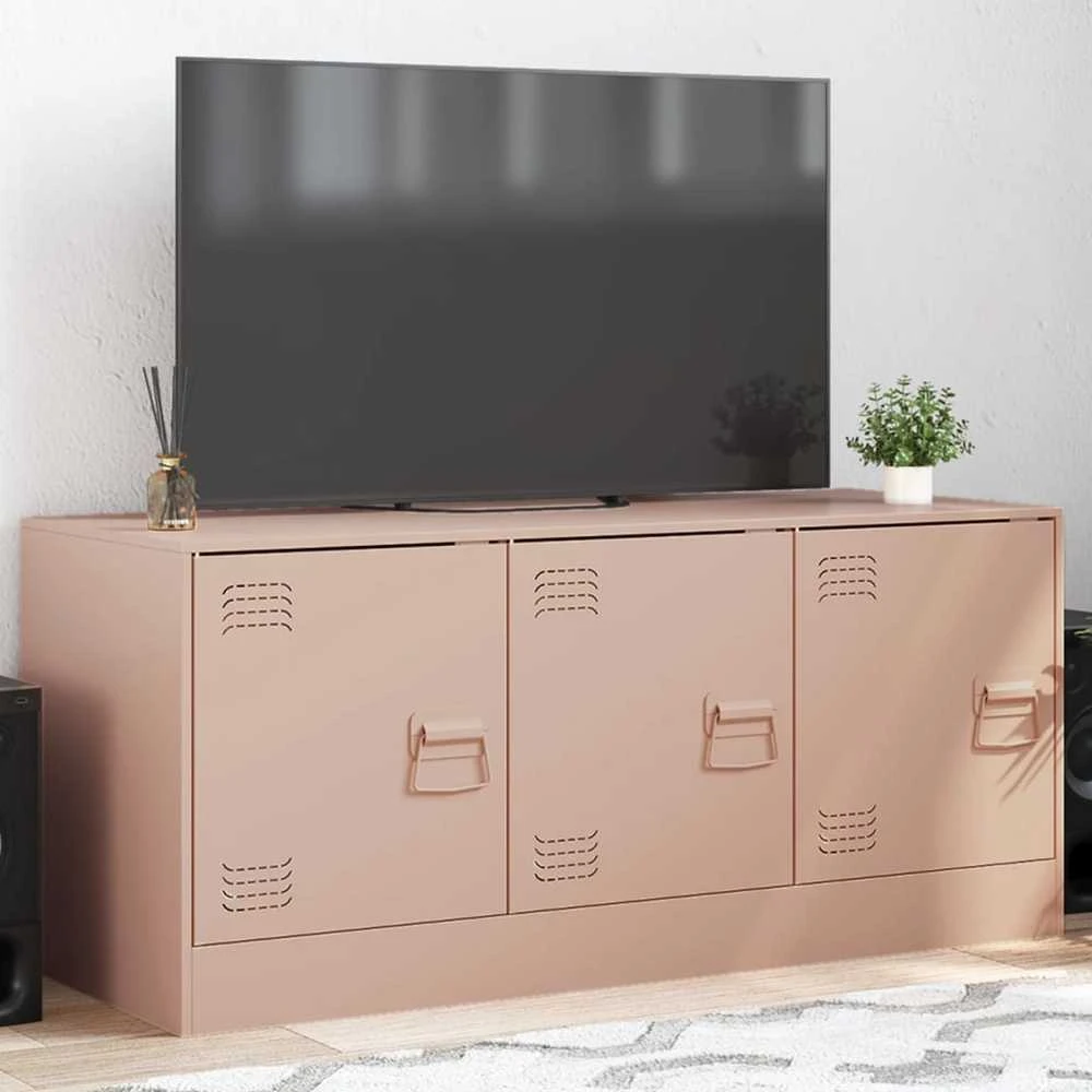 TV staliukas Televizoriaus spintelė, rožinės spalvos, 99x39x44cm, plienas