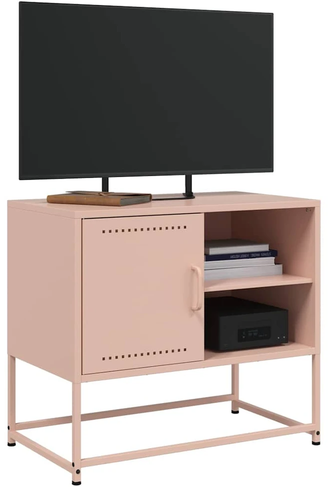 TV staliukas Televizoriaus spintelė, rožinės spalvos, 68x39x60,5cm, plienas