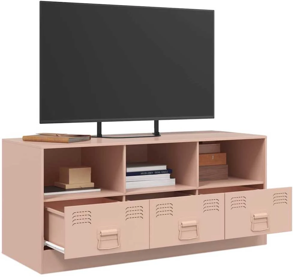 TV staliukas Televizoriaus spintelė, rožinės spalvos, 99x39x44cm, plienas