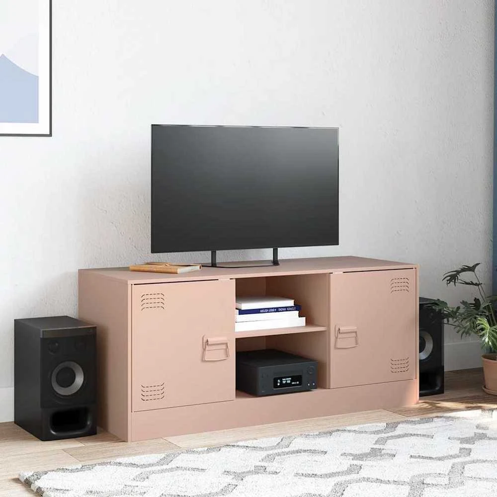 TV staliukas Televizoriaus spintelė, rožinės spalvos, 99x39x44cm, plienas