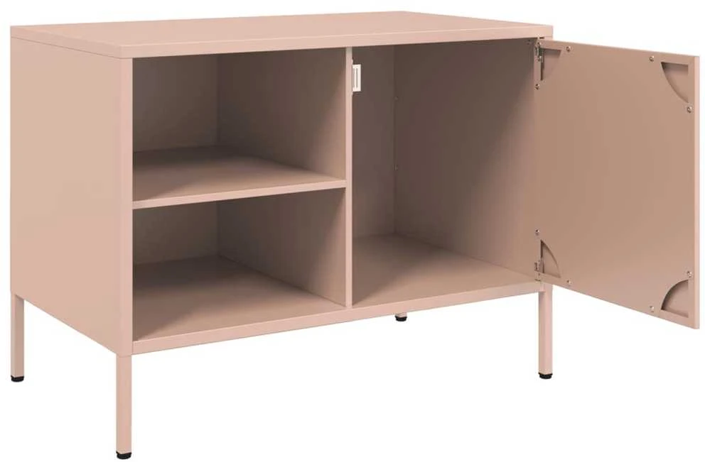 TV staliukas Televizoriaus spintelė, rožinės spalvos, 68x39x50,5cm, plienas