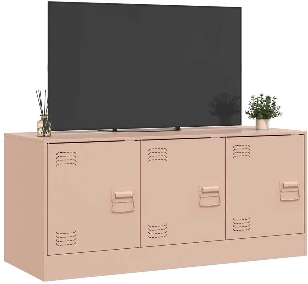 TV staliukas Televizoriaus spintelė, rožinės spalvos, 99x39x44cm, plienas
