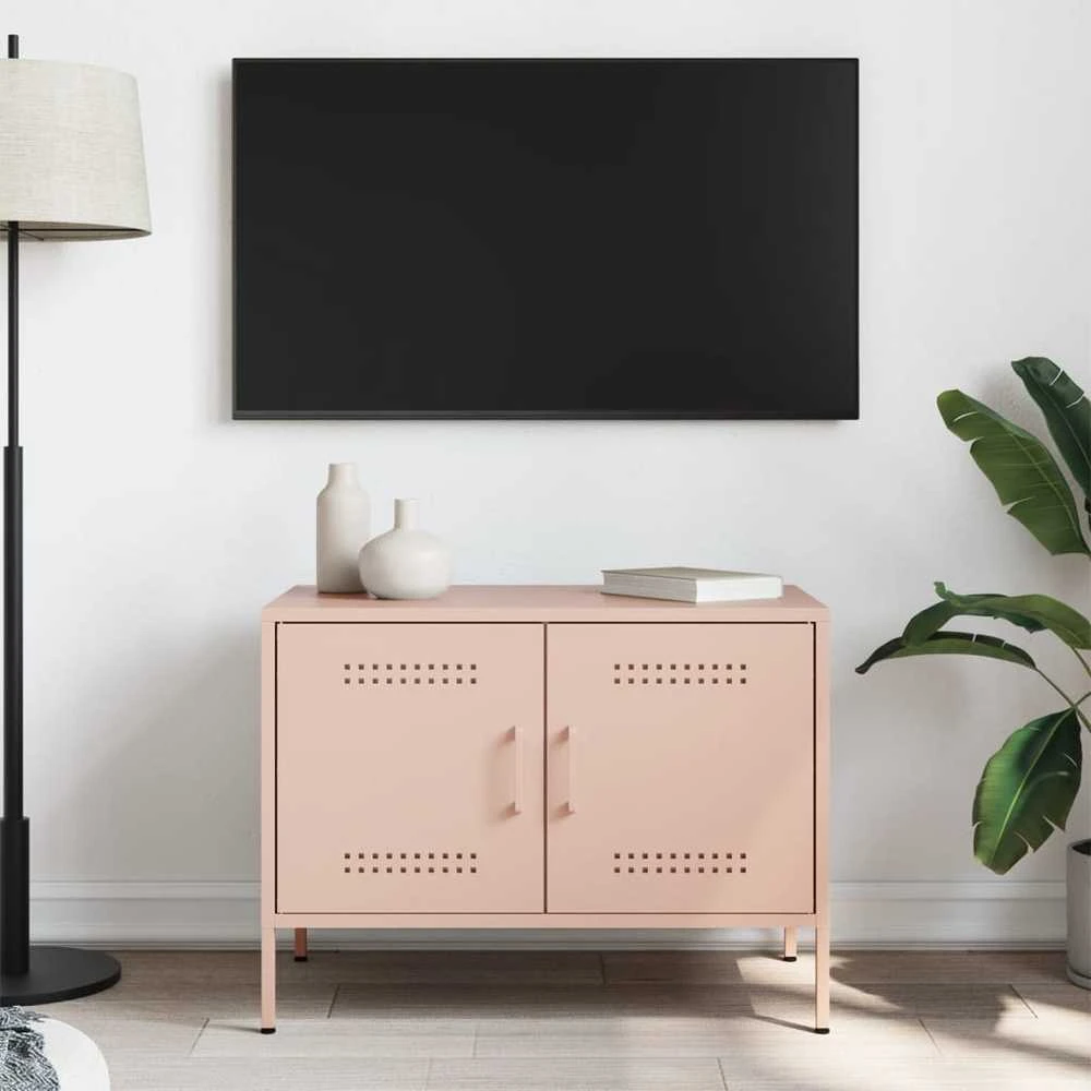 TV staliukas Televizoriaus spintelė, rožinės spalvos, 68x39x50,5cm, plienas