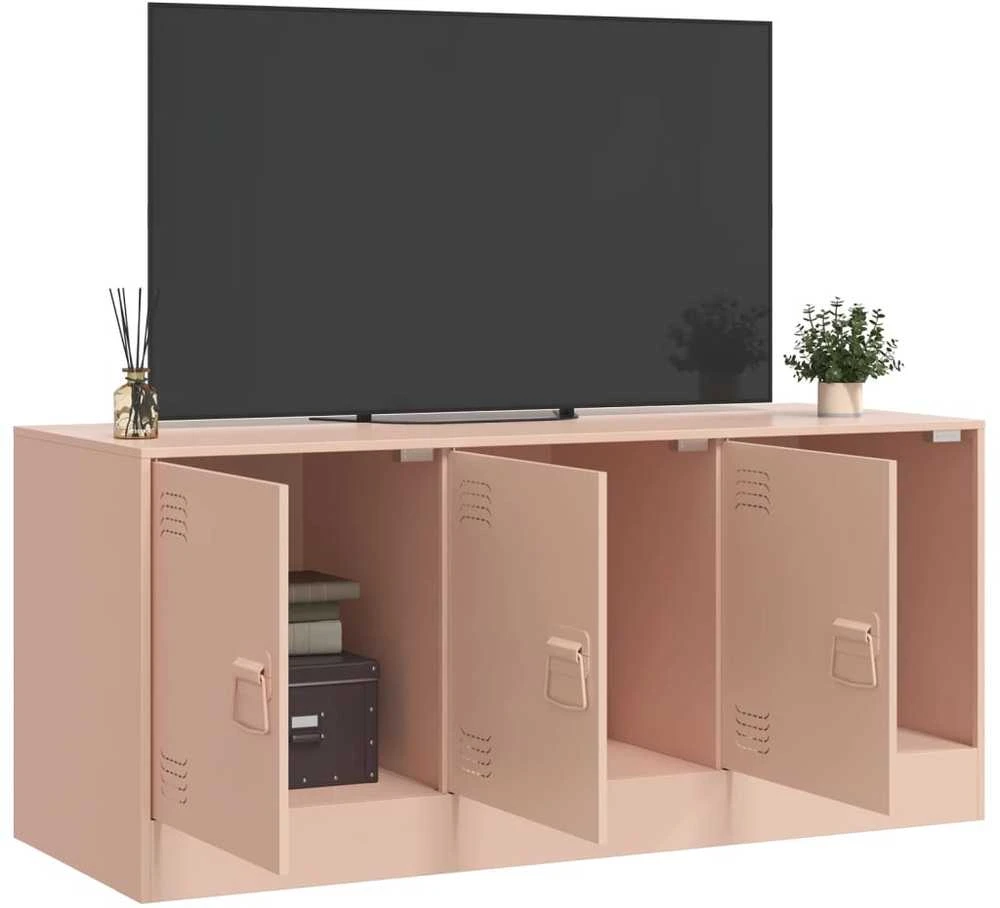 TV staliukas Televizoriaus spintelė, rožinės spalvos, 99x39x44cm, plienas