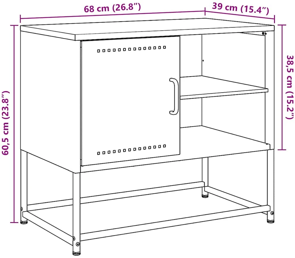 TV staliukas Televizoriaus spintelė, rožinės spalvos, 68x39x60,5cm, plienas