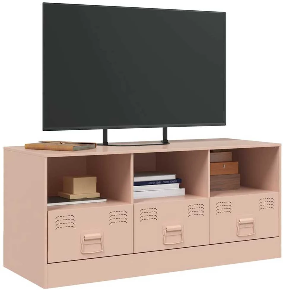 TV staliukas Televizoriaus spintelė, rožinės spalvos, 99x39x44cm, plienas