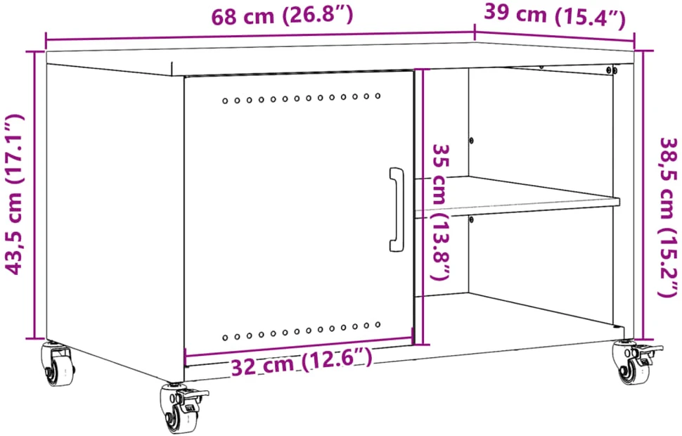 TV staliukas Televizoriaus spintelė, rožinės spalvos, 68x39x43,5cm, plienas