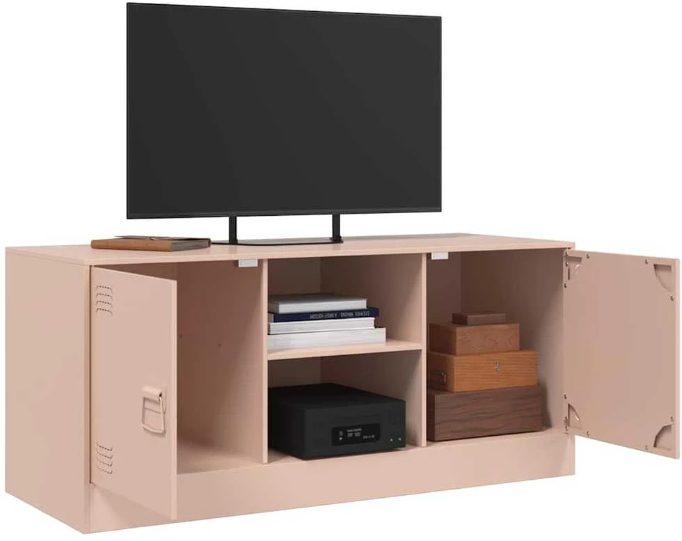 TV staliukas Televizoriaus spintelė, rožinės spalvos, 99x39x44cm, plienas