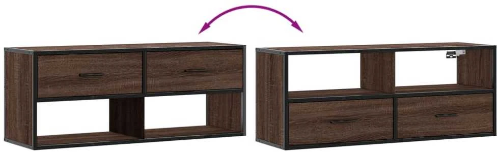 TV staliukas Televizoriaus spintelė, ruda, 100x31x39,5cm, mediena/metalas