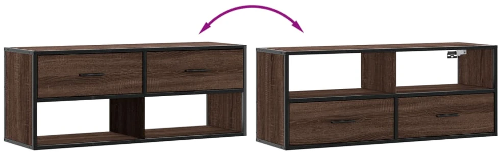 TV staliukas Televizoriaus spintelė, ruda, 100x31x39,5cm, mediena/metalas