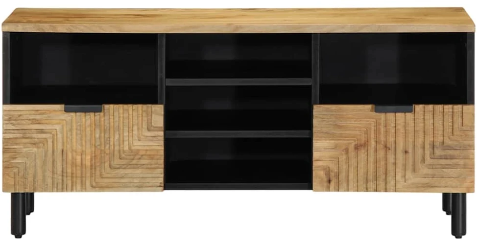 televizoriaus spintelė Ruda 100x33x46 cm Medžio masyvo Mango