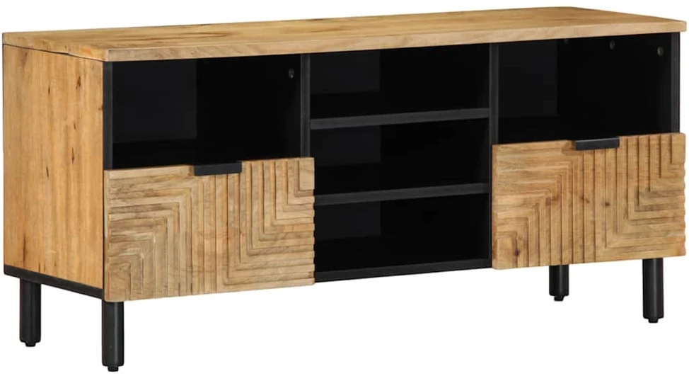 televizoriaus spintelė Ruda 100x33x46 cm Medžio masyvo Mango