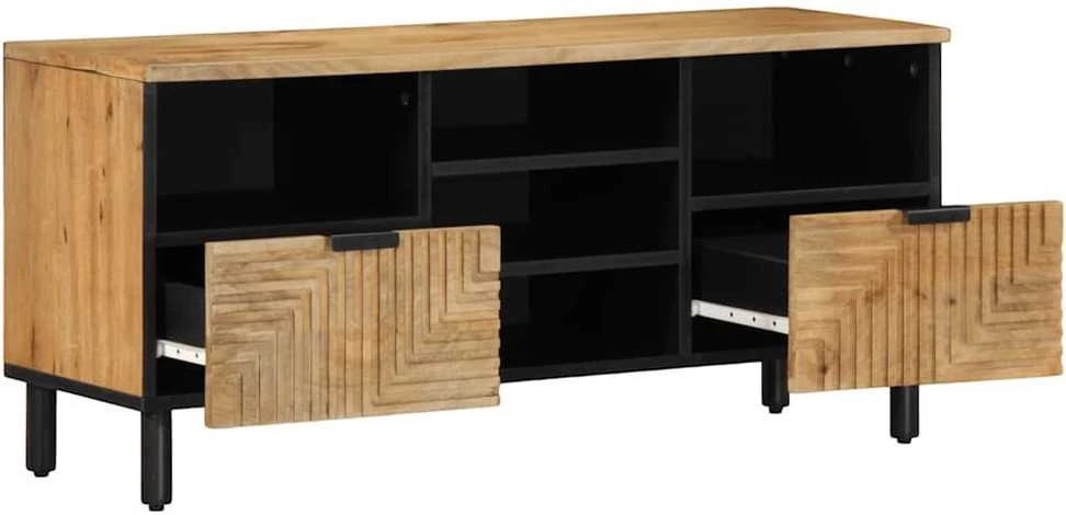 televizoriaus spintelė Ruda 100x33x46 cm Medžio masyvo Mango