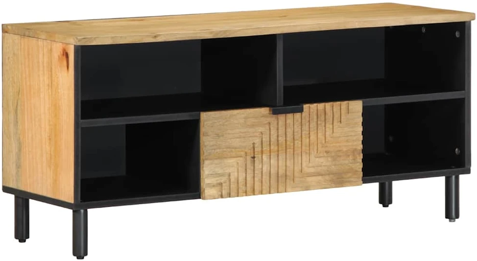 televizoriaus spintelė Ruda 100x33x46 cm Medžio masyvo Mango
