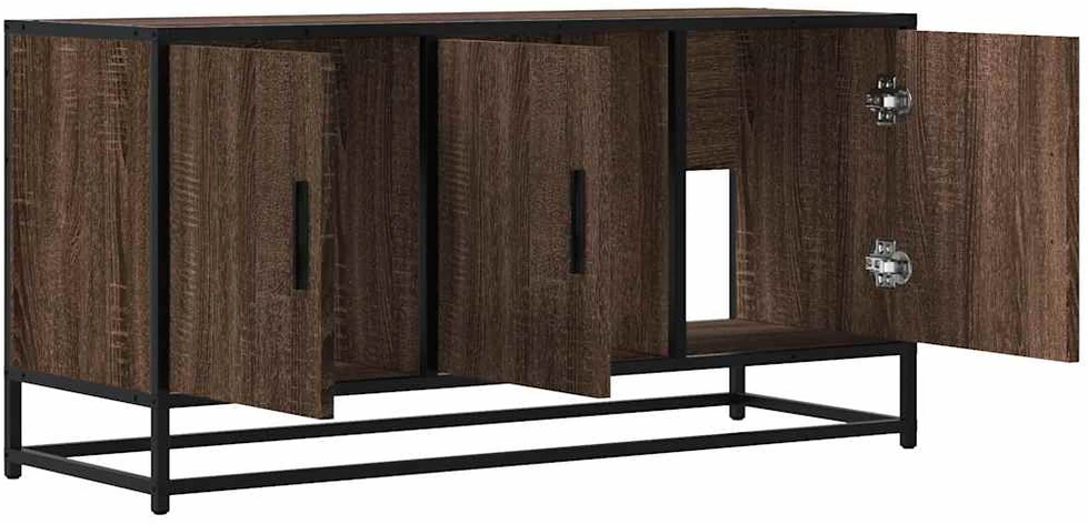 TV staliukas Televizoriaus spintelė, ruda, 100x35x50cm, mediena ir metalas