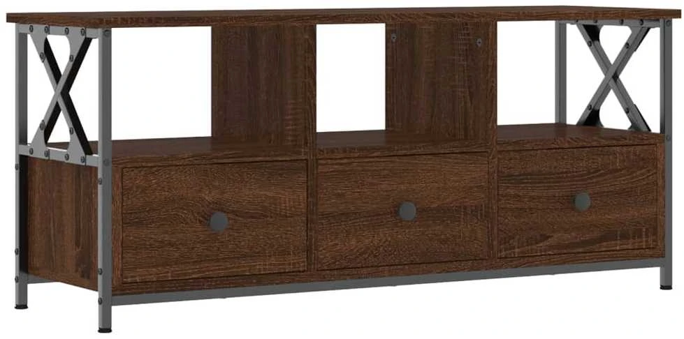 TV staliukas Televizoriaus spintelė, ruda, 102x33x45cm, mediena ir geležis