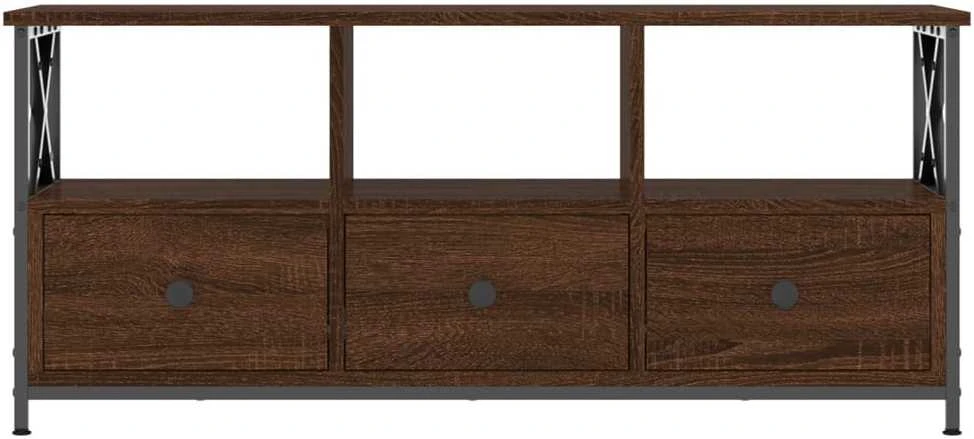 TV staliukas Televizoriaus spintelė, ruda, 102x33x45cm, mediena ir geležis