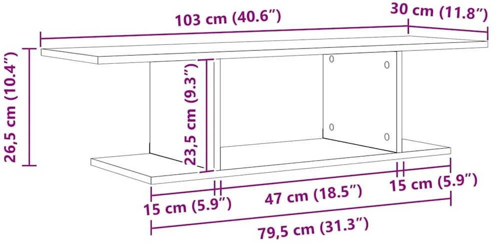 TV staliukas TV spintelių komplektas 103 x 30 x 26,5 cm Ruda