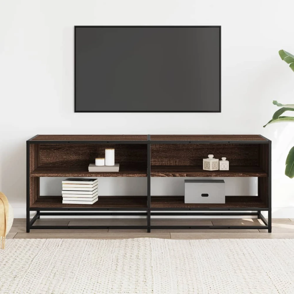 TV staliukas Televizoriaus spintelė, ruda, 120,5x40x46cm, mediena ir metalas