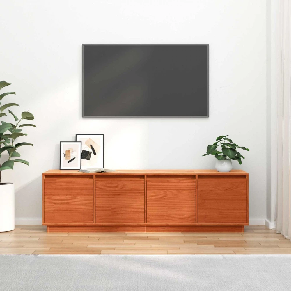 TV staliukas Televizoriaus spintelė 156 x 37 x 45 cm Ruda Apdirbta mediena
