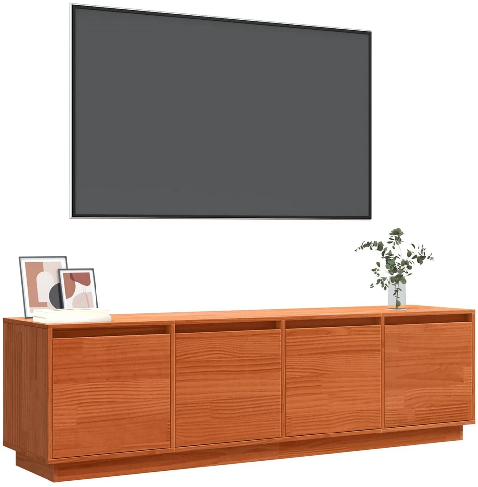 TV staliukas Televizoriaus spintelė 156 x 37 x 45 cm Ruda Apdirbta mediena