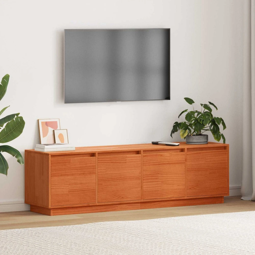TV staliukas Televizoriaus spintelė 156 x 37 x 45 cm Ruda Apdirbta mediena
