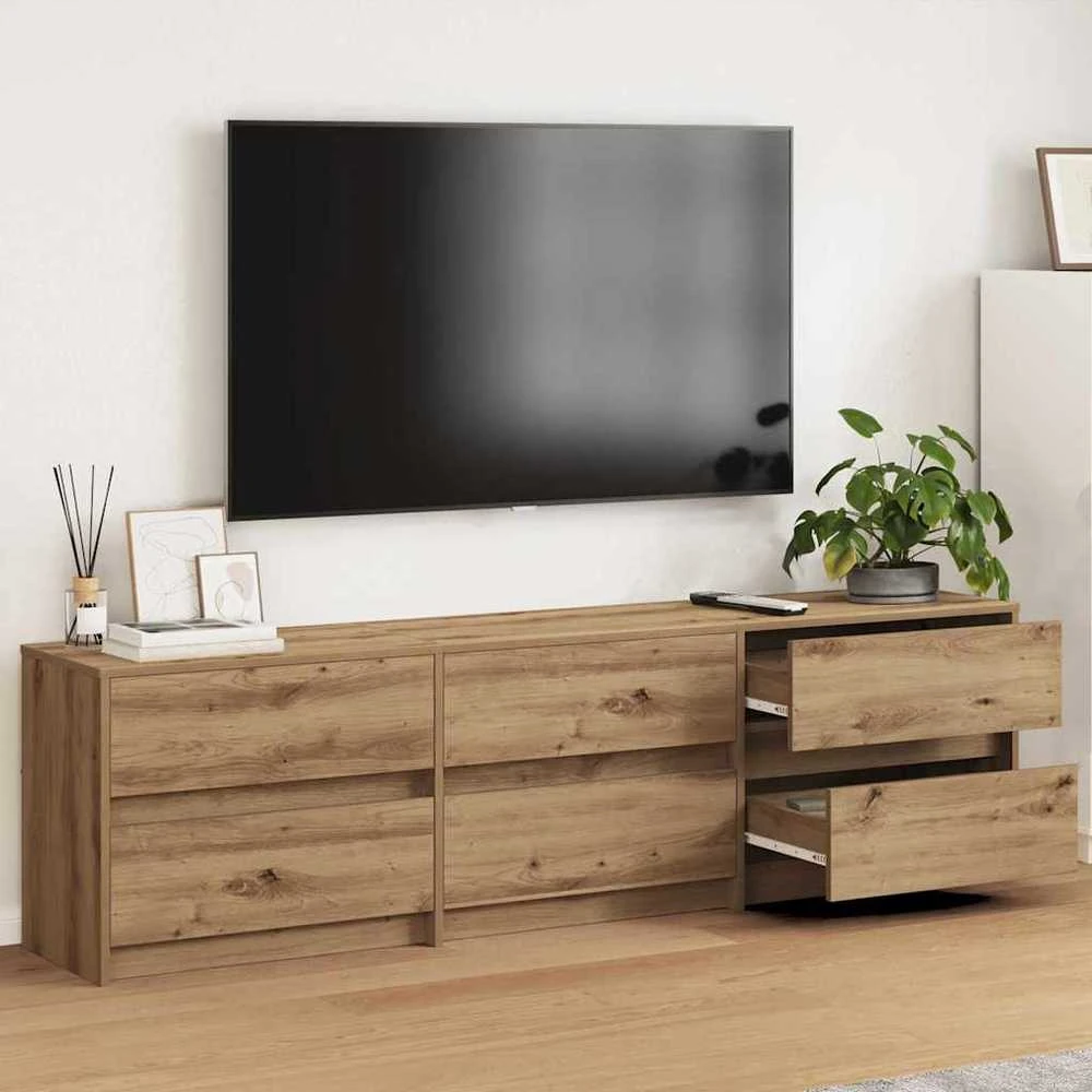 TV staliukas TV vienetai 2 vnt. Amatininkų ąžuolas Apdirbta mediena