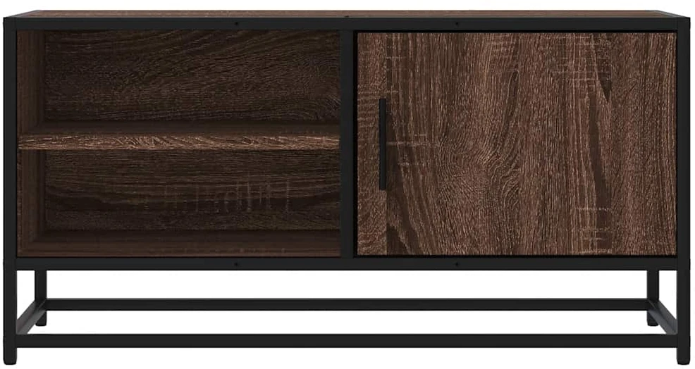 TV staliukas Televizoriaus spintelė, ruda, 80x34,5x40cm, mediena ir metalas