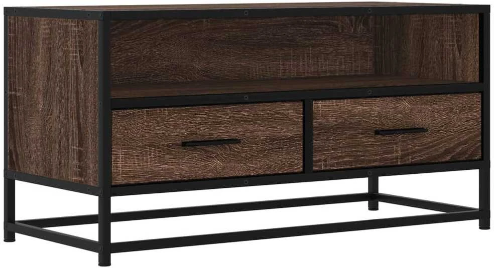 TV staliukas Televizoriaus spintelė, ruda, 80x34,5x40cm, mediena ir metalas