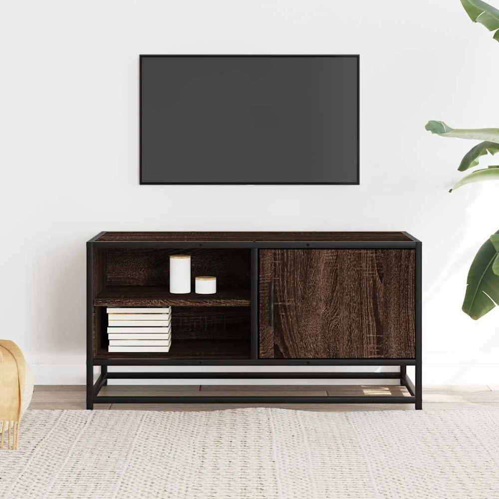 TV staliukas Televizoriaus spintelė, ruda, 80x34,5x40cm, mediena ir metalas